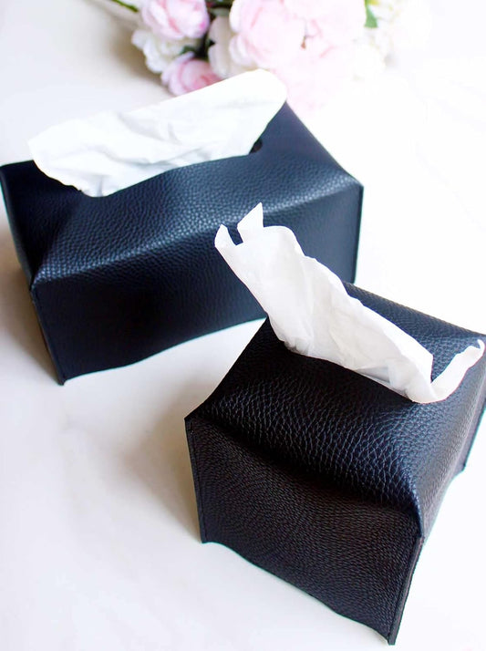 Faux Leather Tissue Box