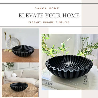 OAKOA Concrete Ruffled Bowl