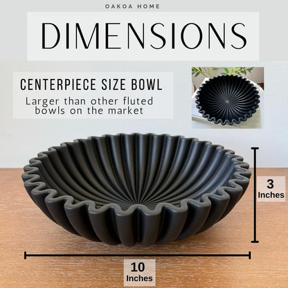 OAKOA Concrete Ruffled Bowl
