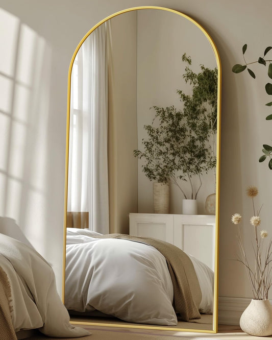 Freestanding 6ft Arch Gold Mirror