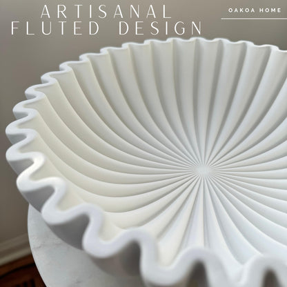 OAKOA Concrete Ruffled Bowl