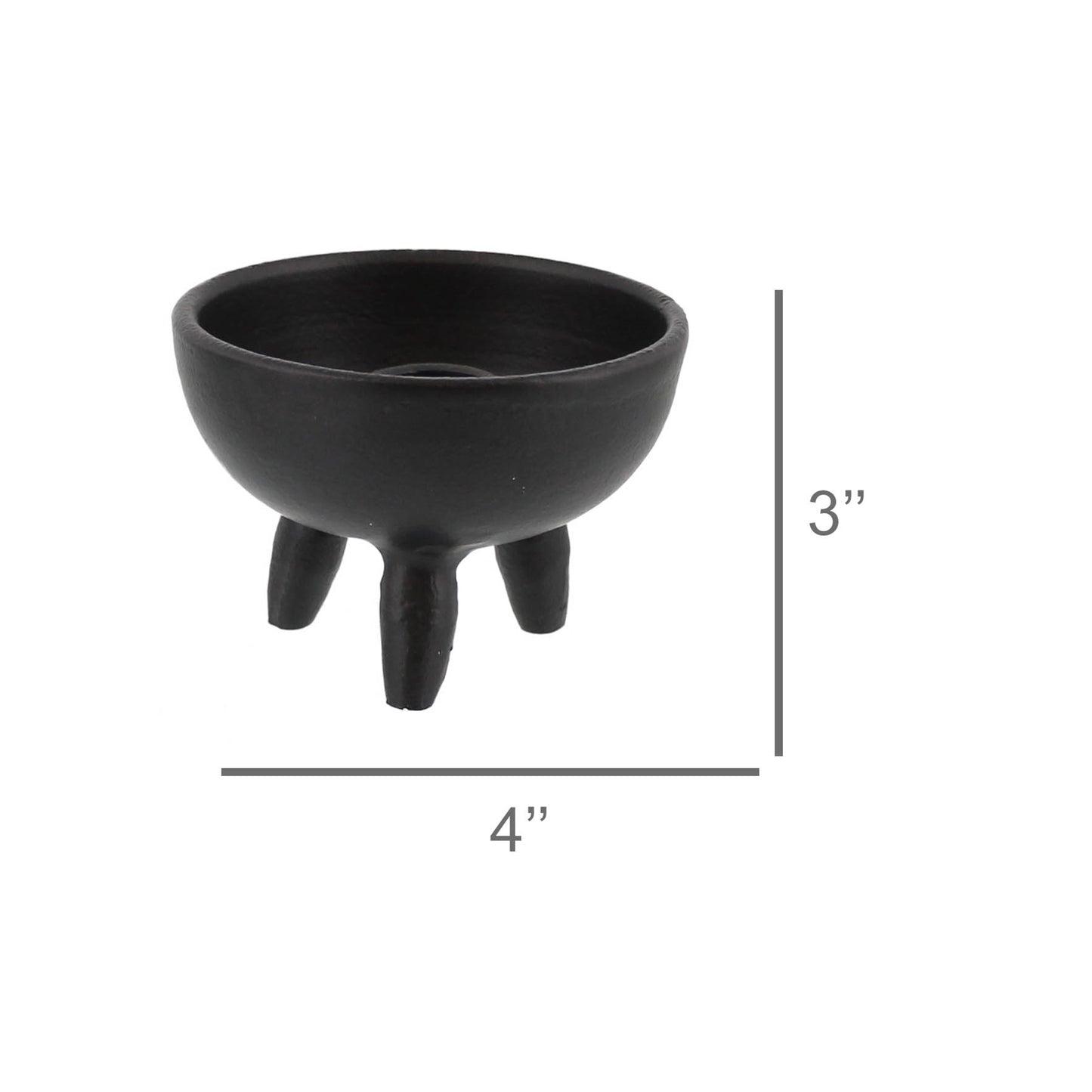Naomi Taper + Incense Holder — Matte Black — HomArt