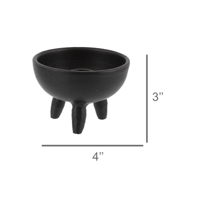 Naomi Taper + Incense Holder — Matte Black — HomArt