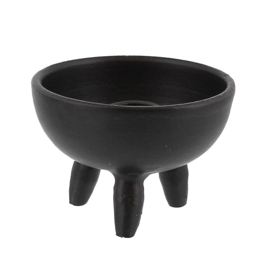 Naomi Taper + Incense Holder — Matte Black — HomArt