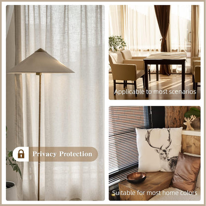 Faux Linen Sheer Curtains