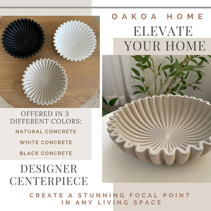 OAKOA Concrete Ruffled Bowl