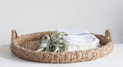 Creative Co-Op Round Braided Tray
