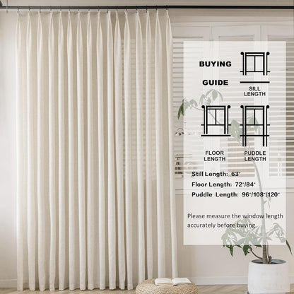 Faux Linen Sheer Curtains