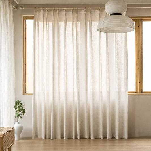 Faux Linen Sheer Curtains