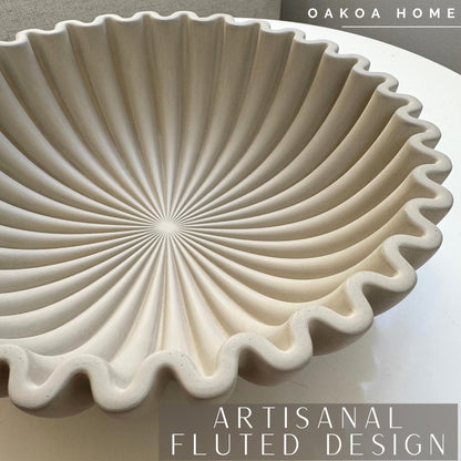 OAKOA Concrete Ruffled Bowl