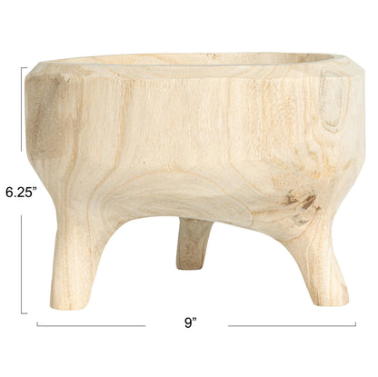 Creative Co-Op Footed Wood Bowl