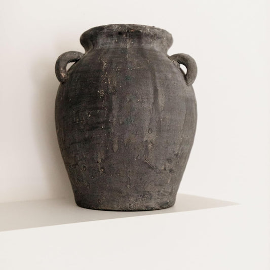Black Terracotta Vintage Vase