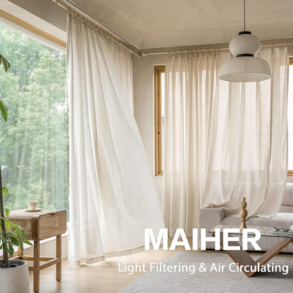 Faux Linen Sheer Curtains