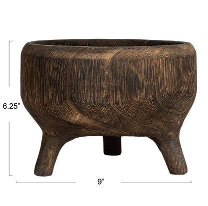Creative Co-Op Footed Wood Bowl