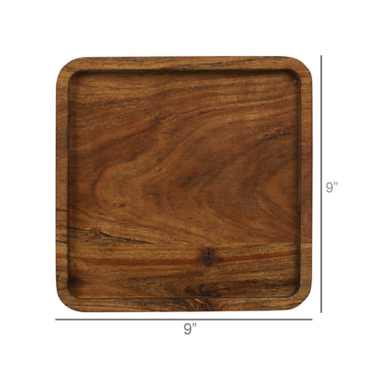Acacia Wood Square Tray — HomArt