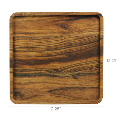 Acacia Wood Square Tray — HomArt