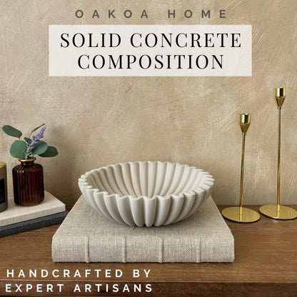 OAKOA Concrete Ruffled Bowl