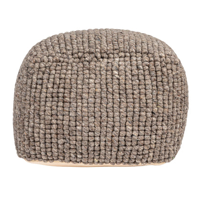 Creative Co-Op Square Wool Beige Pouf