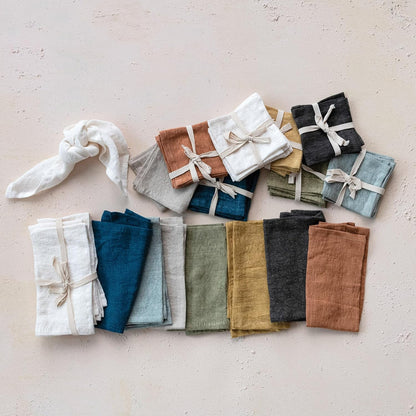 Creative Co-Op  Linen Napkin Set