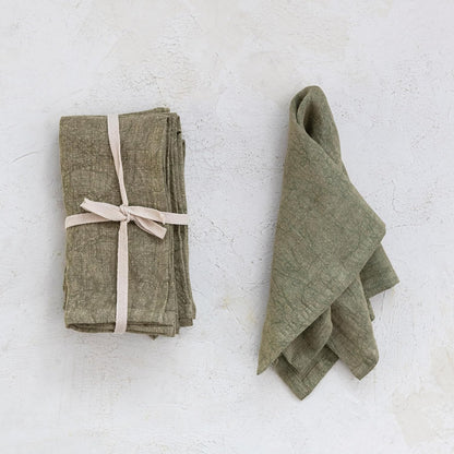Creative Co-Op  Linen Napkin Set
