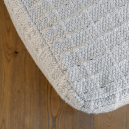 Square Striped Woven Ottoman Pouf