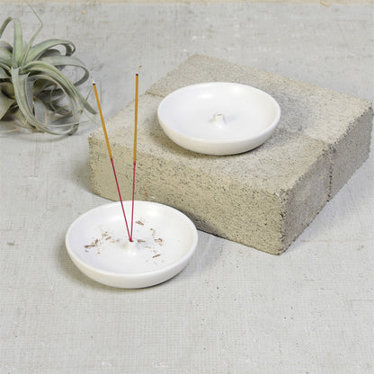 Luna Incense Holder — Matte White — HomArt