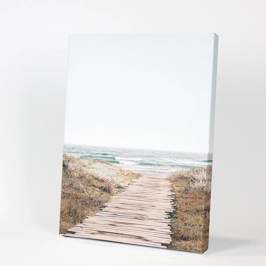 Beige Beach Pathway Wall Decor — frame and size preview 9