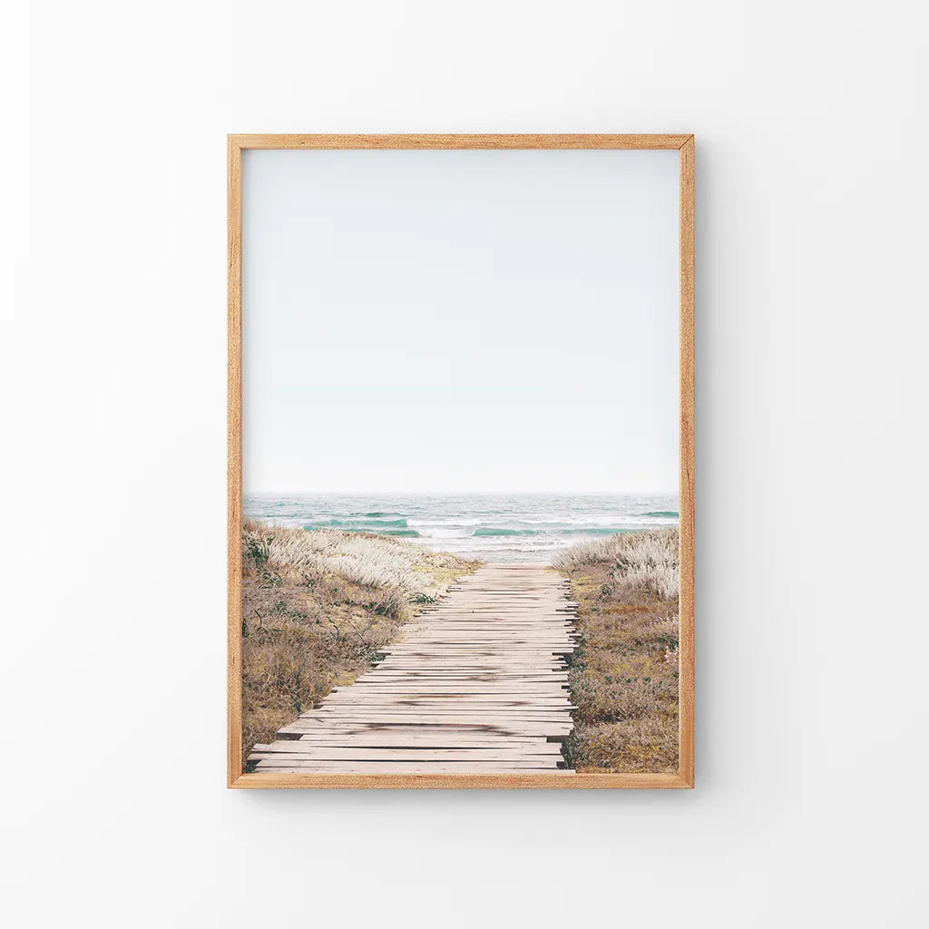 Beige Beach Pathway Wall Decor — frame and size preview 8