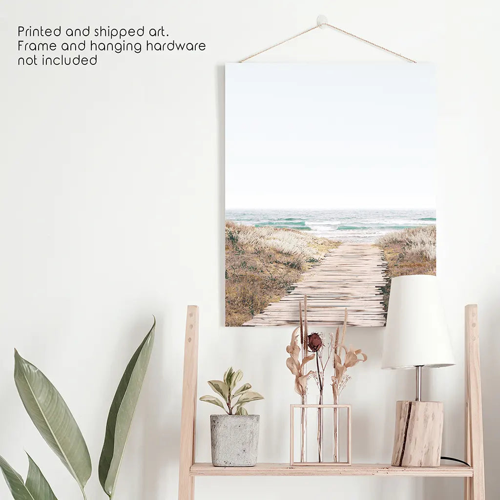 Beige Beach Pathway Wall Decor — frame and size preview 10