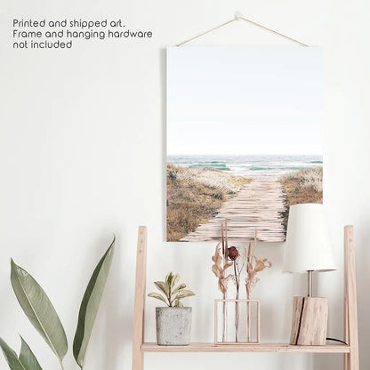 Beige Beach Pathway Wall Decor — frame and size preview 10