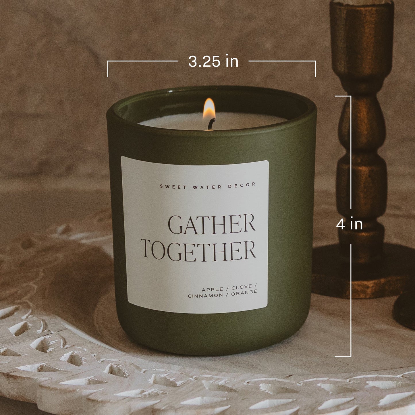 Dimensions of the 15 oz olive matte jar