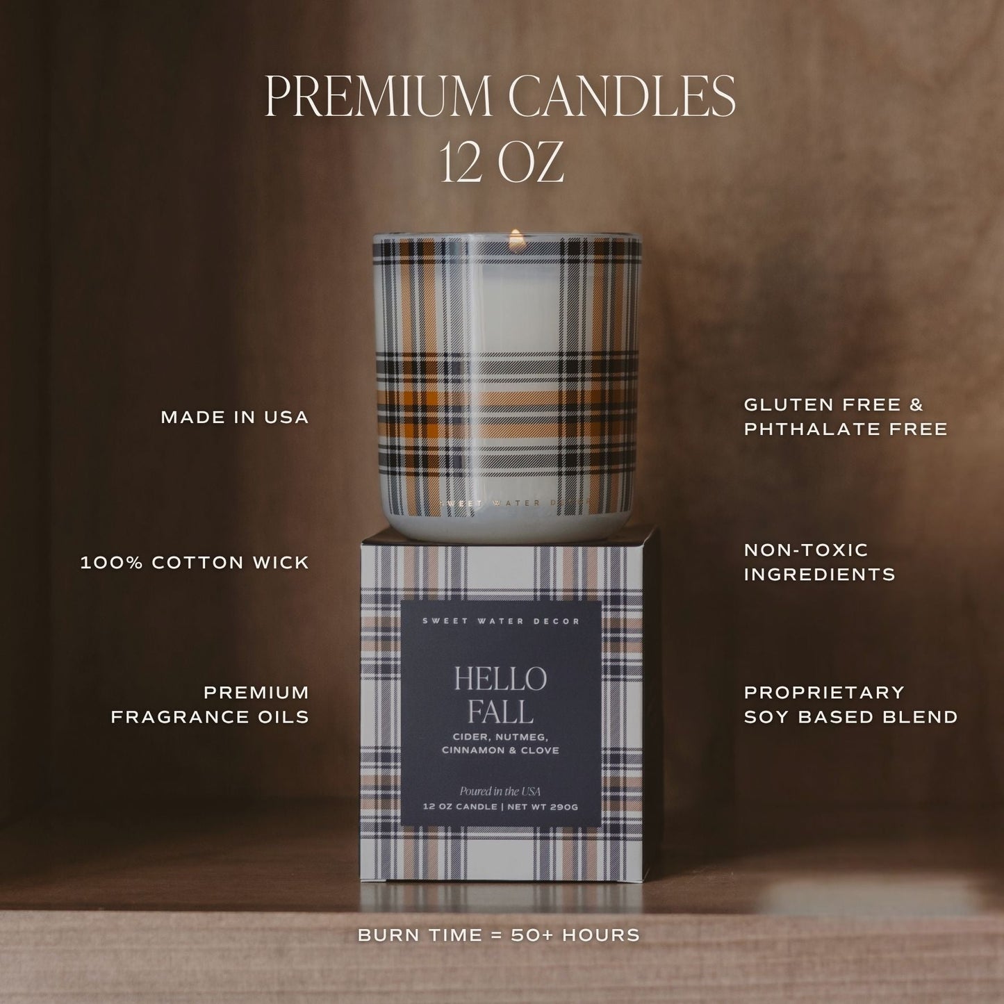 Boxed fall candles shown as a collection