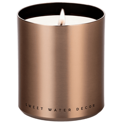 Hello Fall Soy Candle - Bronze Metal Aluminum Jar - 10 oz