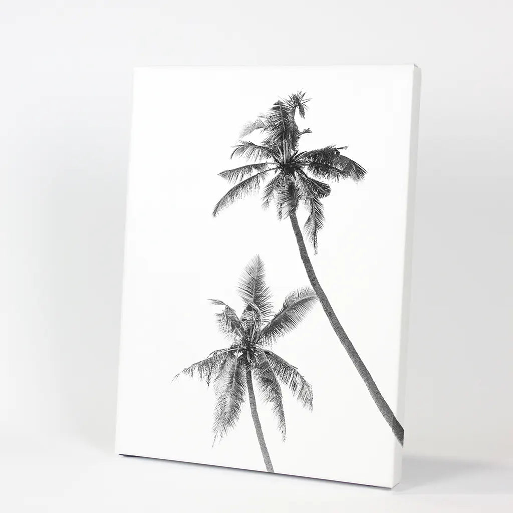 Minimalist Black White Palms Poster — frame and size preview 9