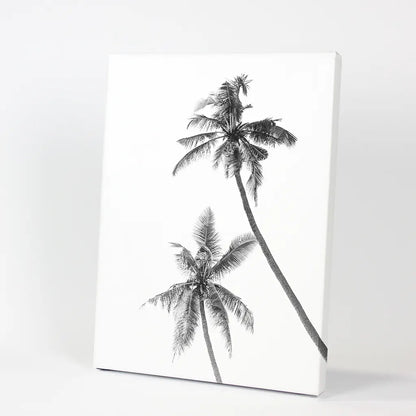 Minimalist Black White Palms Poster — frame and size preview 9