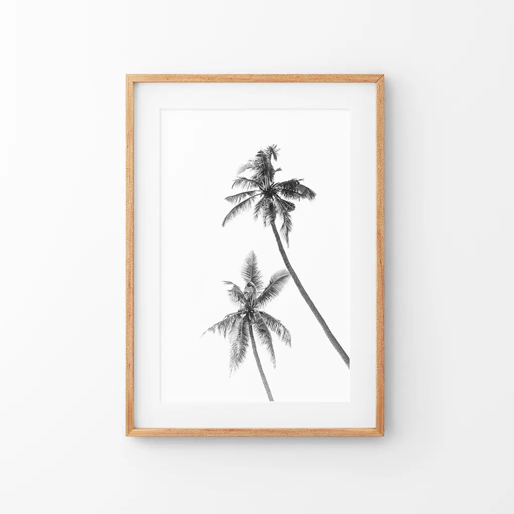 Minimalist Black White Palms Poster — frame and size preview 8