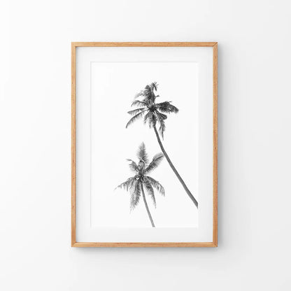 Minimalist Black White Palms Poster — frame and size preview 8