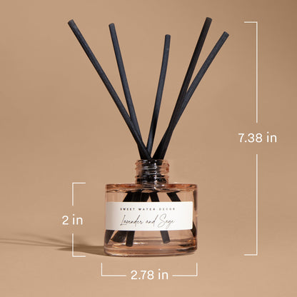 Salt and Sea Blue Tinted Glass Jar Reed Diffuser