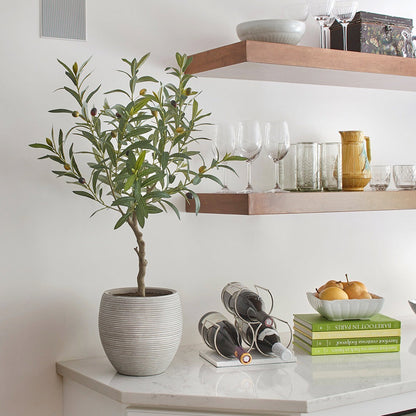 Artificial Olive Topiary Tree with Mediterranean Pot