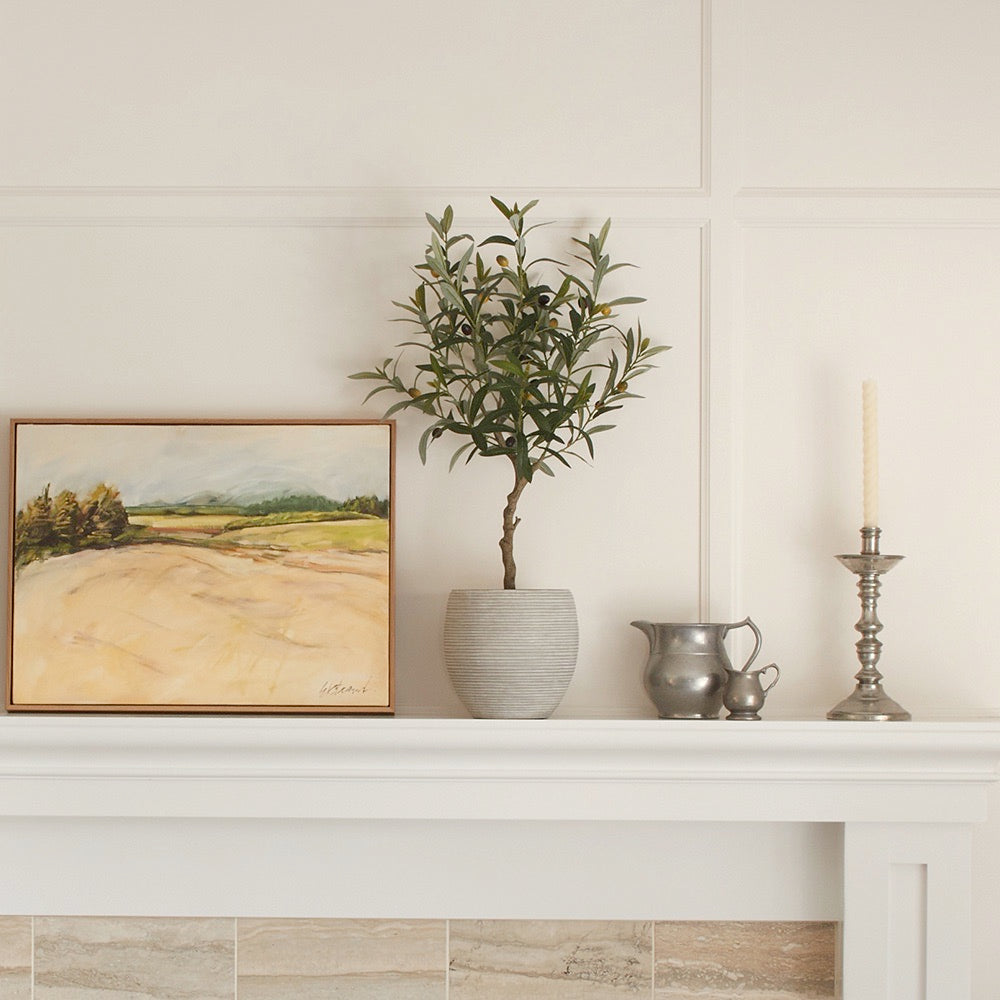 Artificial Olive Topiary Tree with Mediterranean Pot