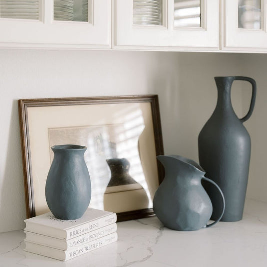 18" Aluminum Vase Pitcher in Warm Grey
