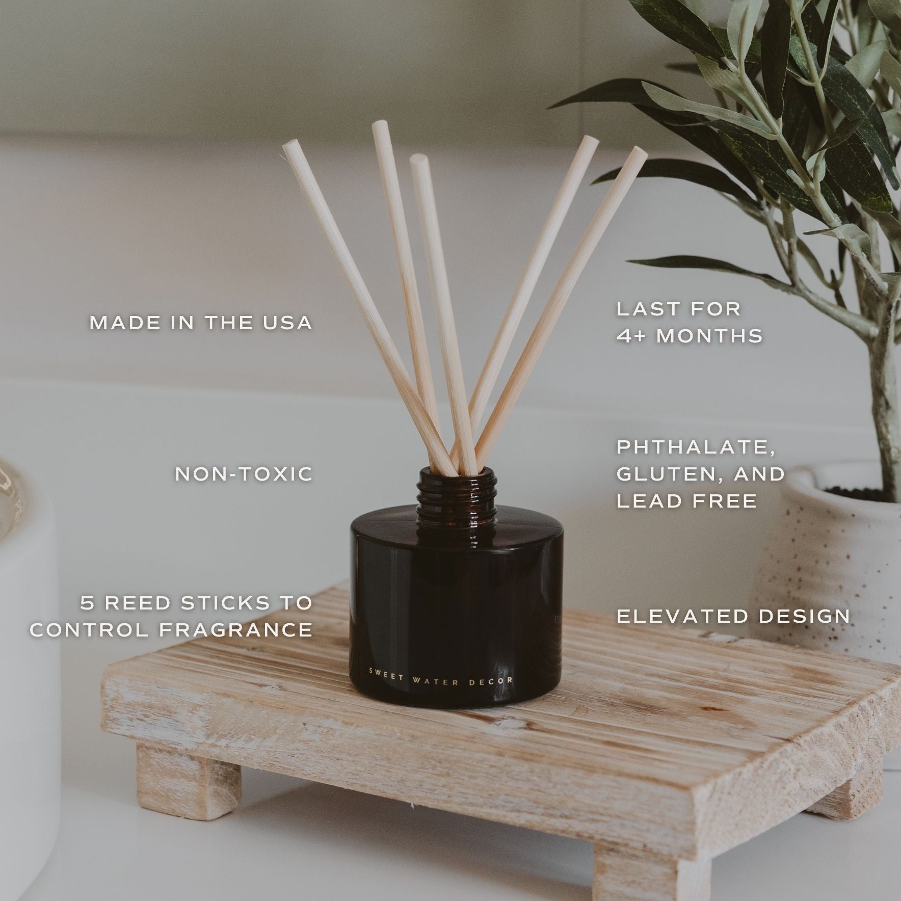 Amber jar reed diffuser detail