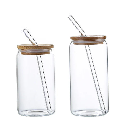 Glass Cup With Bamboo Lid