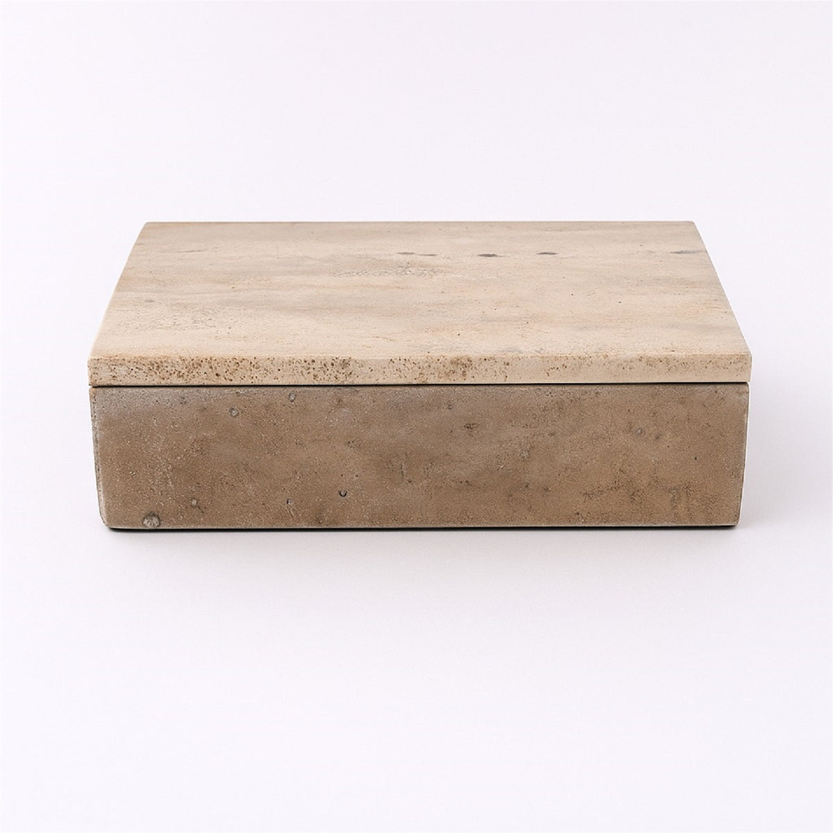 Cream Travertine Lidded Box by BIDKhome
