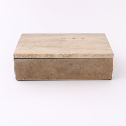 Cream Travertine Lidded Box by BIDKhome