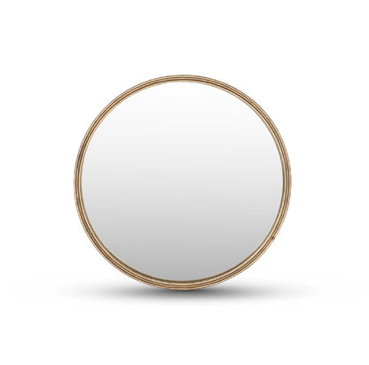 Round Cast Aluminum Mirror by BIDKhome — front