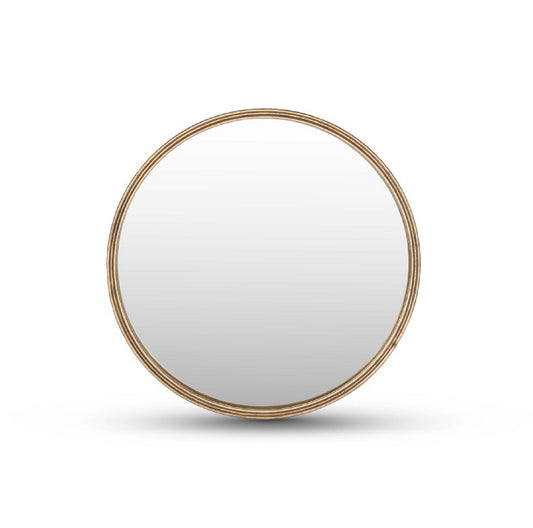 Round Cast Aluminum Mirror by BIDKhome — front