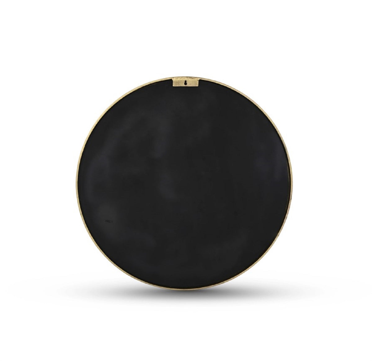 Round Cast Aluminum Mirror by BIDKhome — back, hanging bracket
