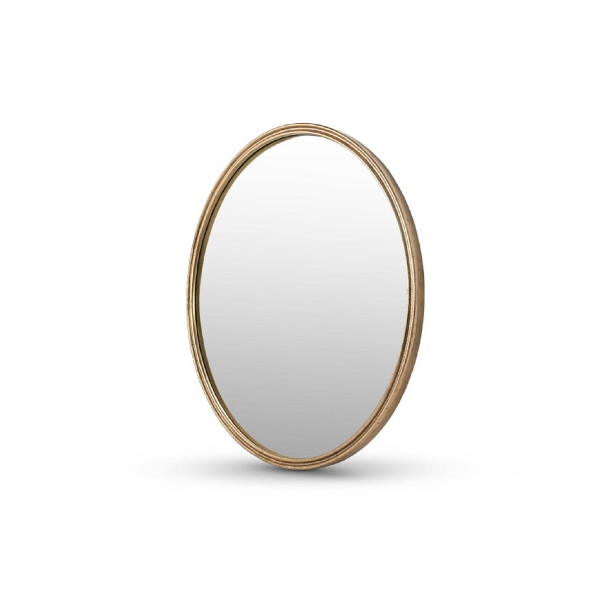 Round Cast Aluminum Mirror by BIDKhome — angle