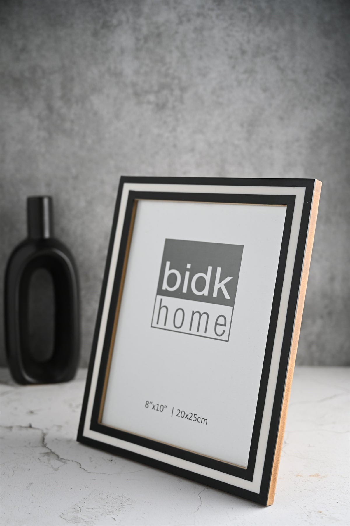 Line Frame, Black & White by BIDKhome — 8 × 10 on a shelf